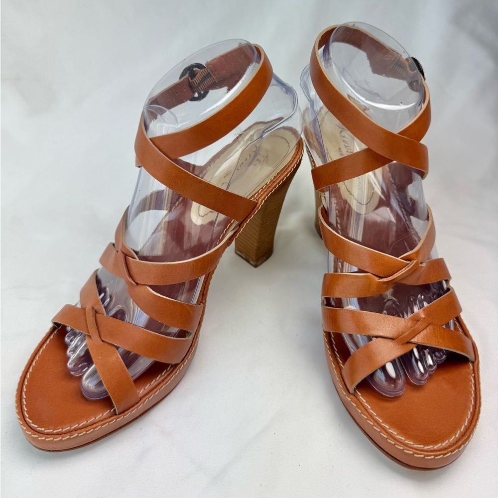 Kenneth Cole Tan Leather Strappy 4” Heels - Size 8 (A162)